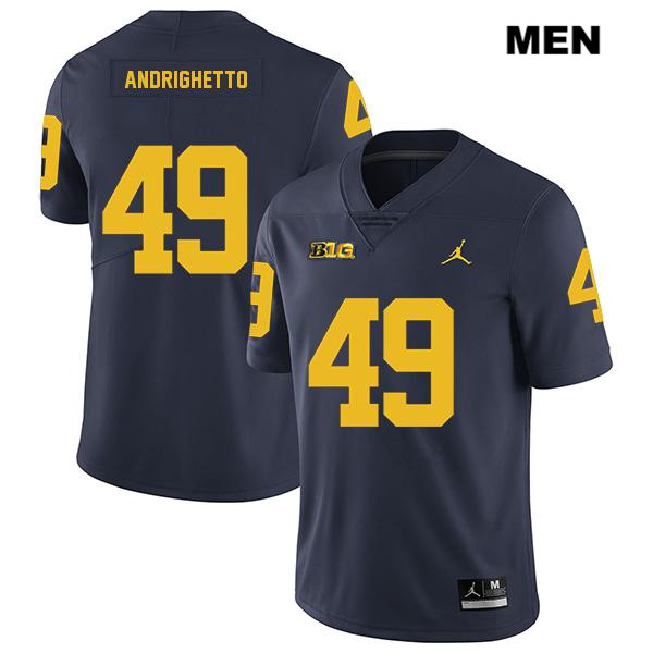 Men's NCAA Michigan Wolverines Lucas Andrighetto #49 Navy Jordan Brand Authentic Stitched Legend Football College Jersey TW25G12GQ